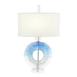 John Richard Blue And Clear Glass Table Lamp