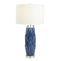 John Richard Lush Leaves Table Lamp - Blue