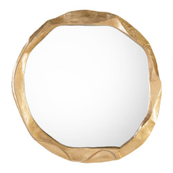 John Richard Round Ruga Mirror - Small Gold