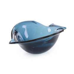 John Richard Handblown Abstract Sapphire Glass Bowl Ii