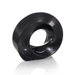 John Richard Twisted Ring Black Marble Sculpture I