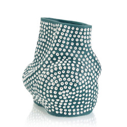 John Richard Teal Blue Porcelain Vase - Dark