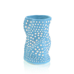 John Richard Teal Blue Porcelain Vase - Light