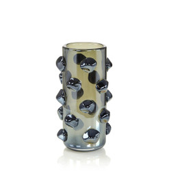 John Richard Iridescent Charcoal Handblown Glass Vase I