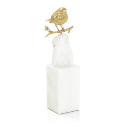 John Richard Brass Bird And Quartz Sculpture I