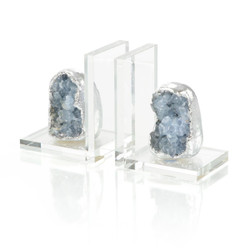 John Richard Set Of Two Silver Geode Bookends