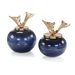 John Richard A Set Of Two Blueberry Vases