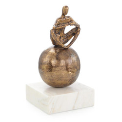 John Richard Meditation Sculpture On Marble - Bronze