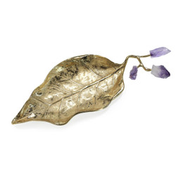 John Richard Budding Amethyst Leaf Tray I