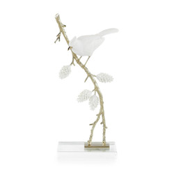 John Richard Porcelain Bird Sculpture On Pine Branch Ii