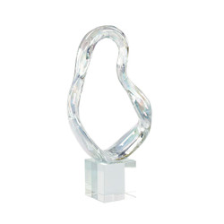 John Richard Prismatic Loop Sculpture On Crystal Base - Medium