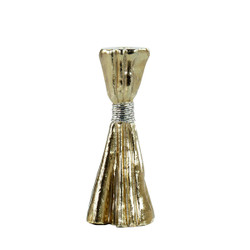 John Richard Taut Metal Candleholder - Medium Gold