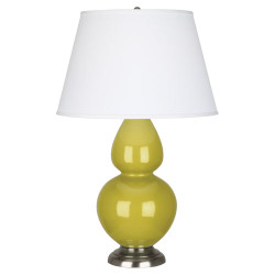 Double Gourd Table Lamp - Antique Silver - Citron