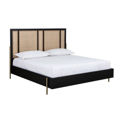 Sunpan Avida Bed - King - Gold - Black/Natural