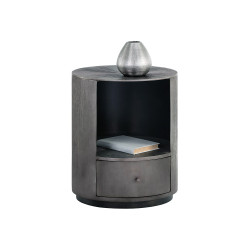 Sunpan Siena Nightstand - Round - Gunmetal