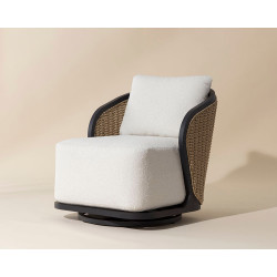 Sunpan Bora Swivel Lounge Chair - Louis Cream