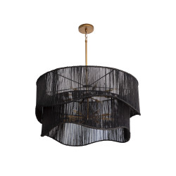 Sunpan Rhine Chandelier - Black Jute Sunpan Rhine Chandelier - Black Jute