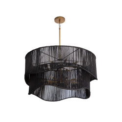 Sunpan Rhine Chandelier - Black Jute