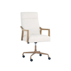 Sunpan Collin Office Chair - Natural - Heather Ivory Tweed