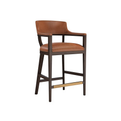 Sunpan Brylea Barstool - Brown - Shalimar Tobacco Leather