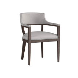 Sunpan Brylea Dining Armchair - Distressed Brown - Linoso Light Grey