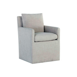 Sunpan Glenrose Wheeled Dining Armchair - Effie Linen