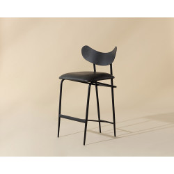 Sunpan Gibbons Counter Stool - Black - Bravo Portabella