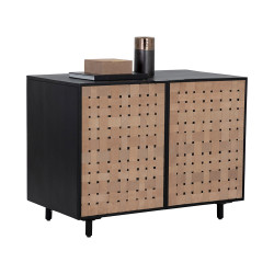 Sunpan Omari Sideboard - Small - Suede Light Tan Leather