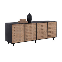 Sunpan Omari Sideboard - Large - Suede Light Tan Leather