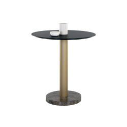 Sunpan Monaco Counter Table - Gold - Grey Marble / Charcoal Grey