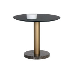 Sunpan Monaco Bistro Table - Gold - Grey Marble / Charcoal Grey - 35.5"