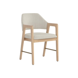 Sunpan Milton Dining Armchair - Light Wash - Mina Ivory