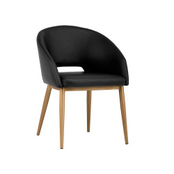 Sunpan Thatcher Dining Armchair - Champagne Gold - Onyx