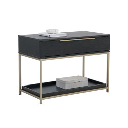 Sunpan Rebel Nightstand - Large - Gold - Charcoal Grey