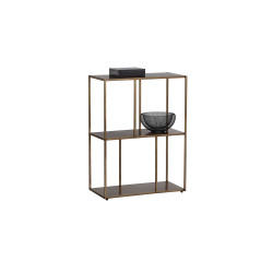 Sunpan Eiffel Low Bookcase - Small - Antique Brass