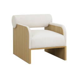 Sunpan Coburn Lounge Chair - Rustic Oak - Eclipse White