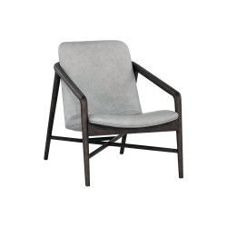 Sunpan Cinelli Lounge Chair - Distressed Brown - Saloon Light Grey Leather