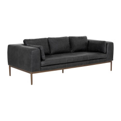 Sunpan Burr Sofa - Serbia Black Leather