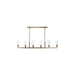 Jamie Young Linear 6 Light Chandelier - Brass