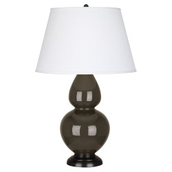 Double Gourd Table Lamp - Deep Patina Bronze - Brown Tea