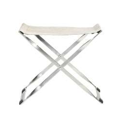 Alder & Tweed Harper Scissor Ottoman - Polished Chrome