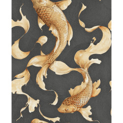 Seabrook Designs Koi Fish - Metallic Gold and Ebony Seabrook Designs Koi Fish - Metallic Gold and Ebony