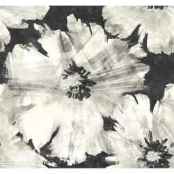 Seabrook Designs Curie Abstract Floral - Metallic Ebony and Off-White Seabrook Designs Curie Abstract Floral - Metallic Ebony and Off-White