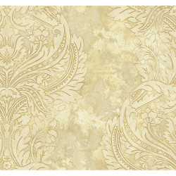 Seabrook Designs Newton Damask - Metallic Gold and Off-White