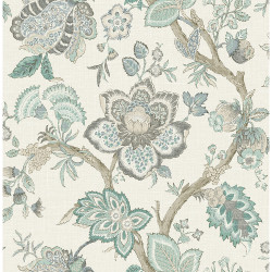 Seabrook Designs Bernadette Jacobean - Summer Sky & French Blue