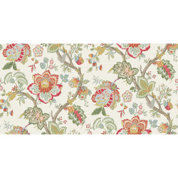 Seabrook Designs Bernadette Linen Fabric - Pomme & Antique Ruby Seabrook Designs Bernadette Linen Fabric - Pomme & Antique Ruby
