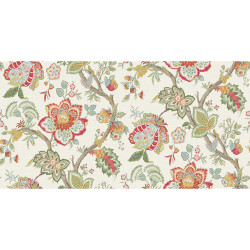 Seabrook Designs Bernadette Linen Fabric - Pomme & Antique Ruby