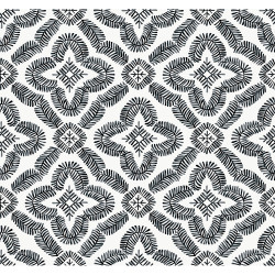 Seabrook Designs Talia Botanical Medallion - Black and White