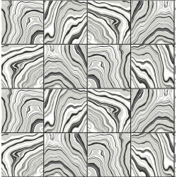 Lillian August Marbled Tile - Ebony & Metallic Silver