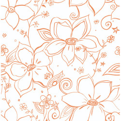 NextWall Linework Floral - Orange